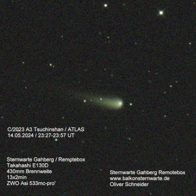 Mehr über den Artikel erfahren Animation Komet C/2023 A3 Tsuchinshan / Atlas 14.05.2024