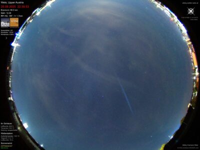 Mehr über den Artikel erfahren Raketentreibstoff fotografiert von der Allsky Kamera Wels