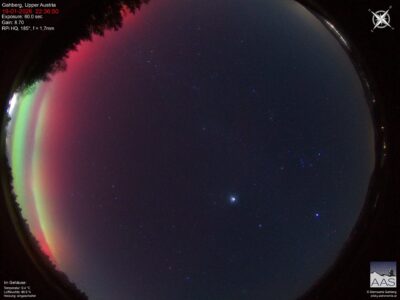 Mehr über den Artikel erfahren Polarlichter Zeitraffer Nacht 19./20. Jänner 2026