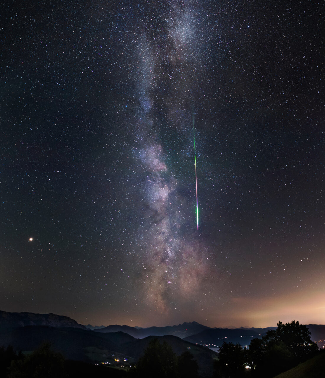 Perseiden-Panorama in der Nacht 12./13. August 2018