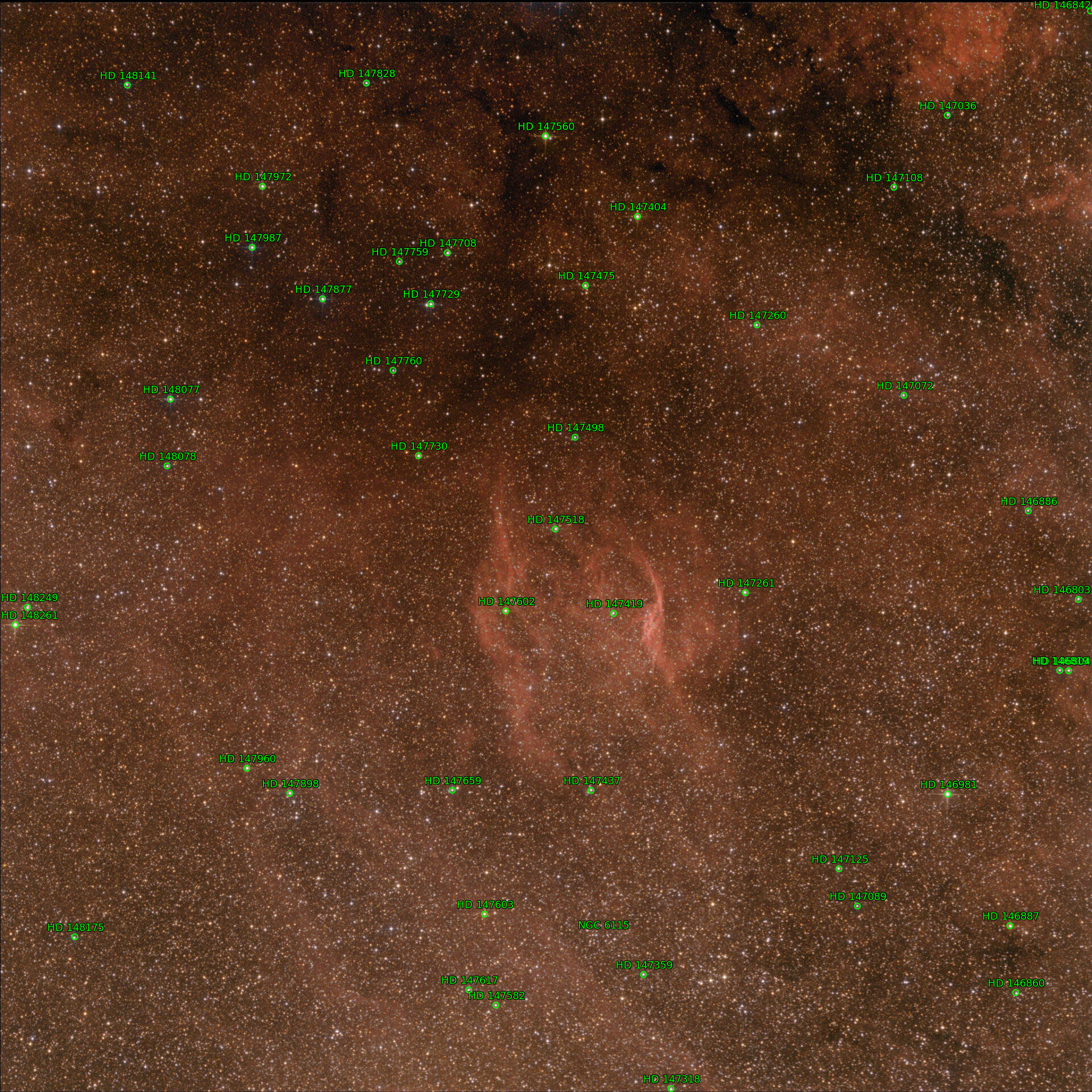 Sternkarten-Overlay (Astrometry.net)