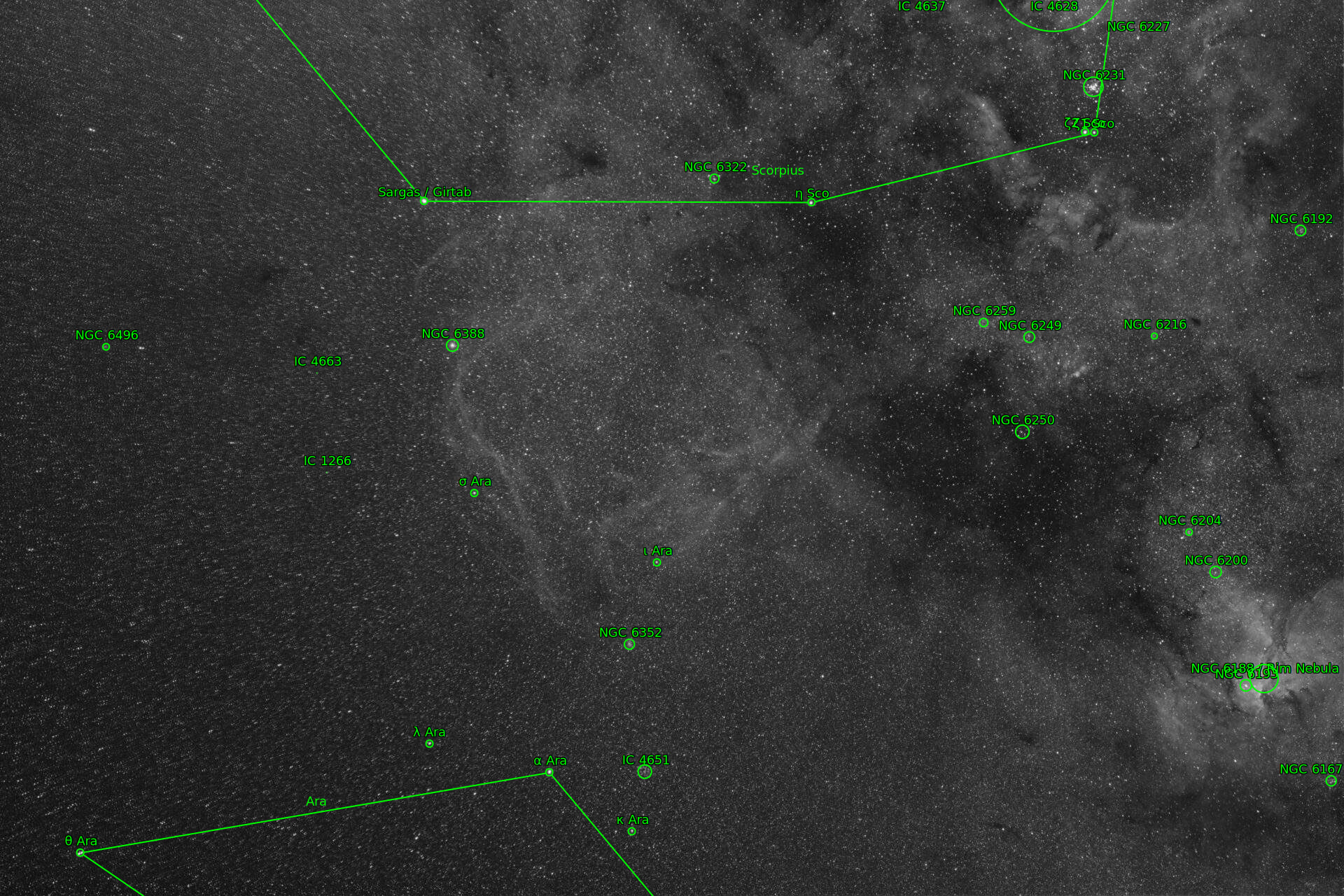 Sternkarten-Overlay (Astrometry.net)