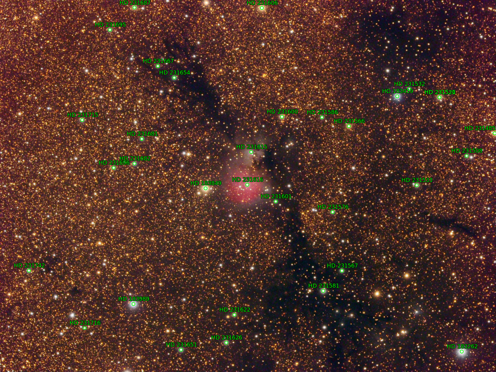 Sternkarten-Overlay (Astrometry.net)