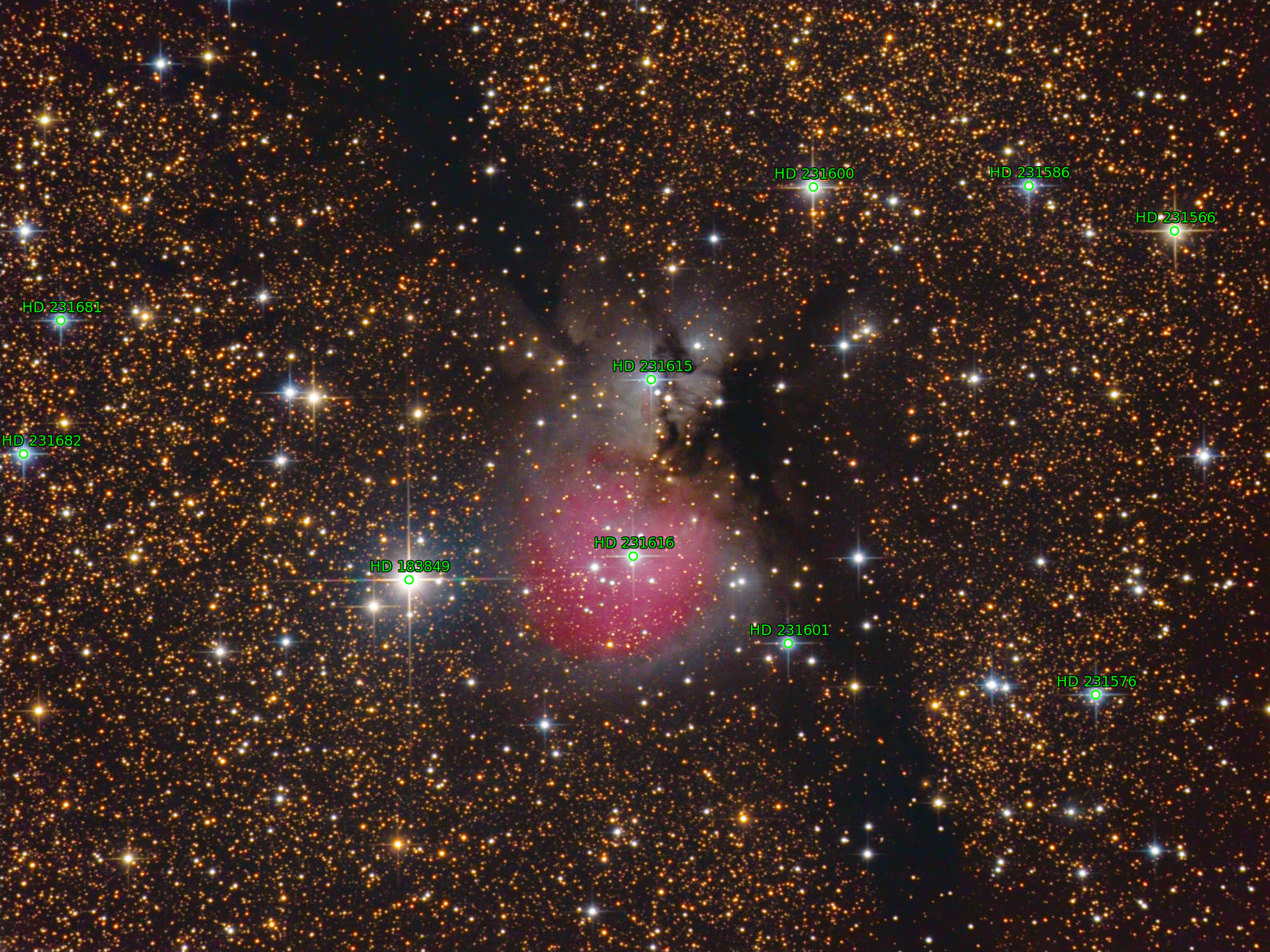 Sternkarten-Overlay (Astrometry.net)