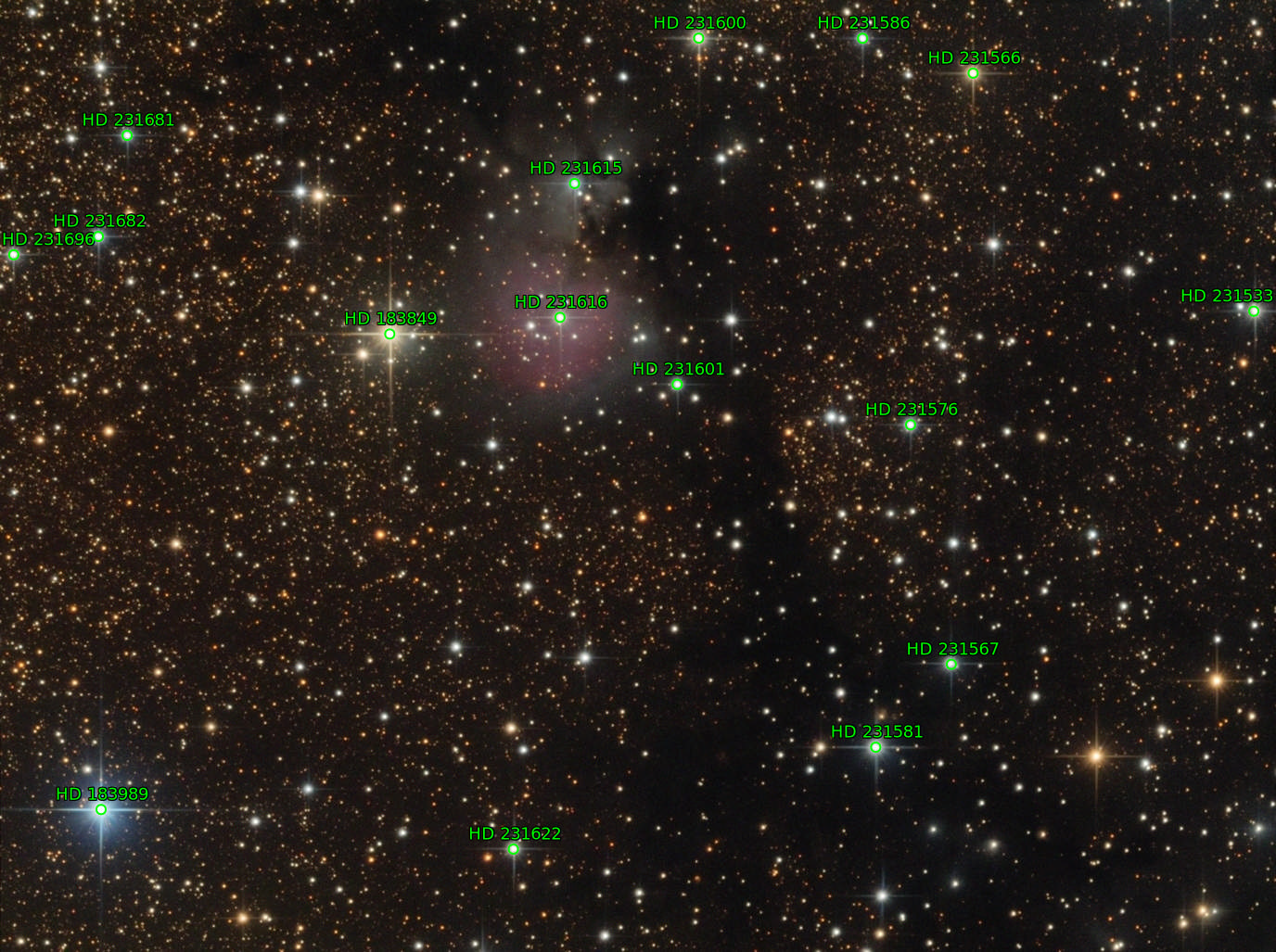Sternkarten-Overlay (Astrometry.net)