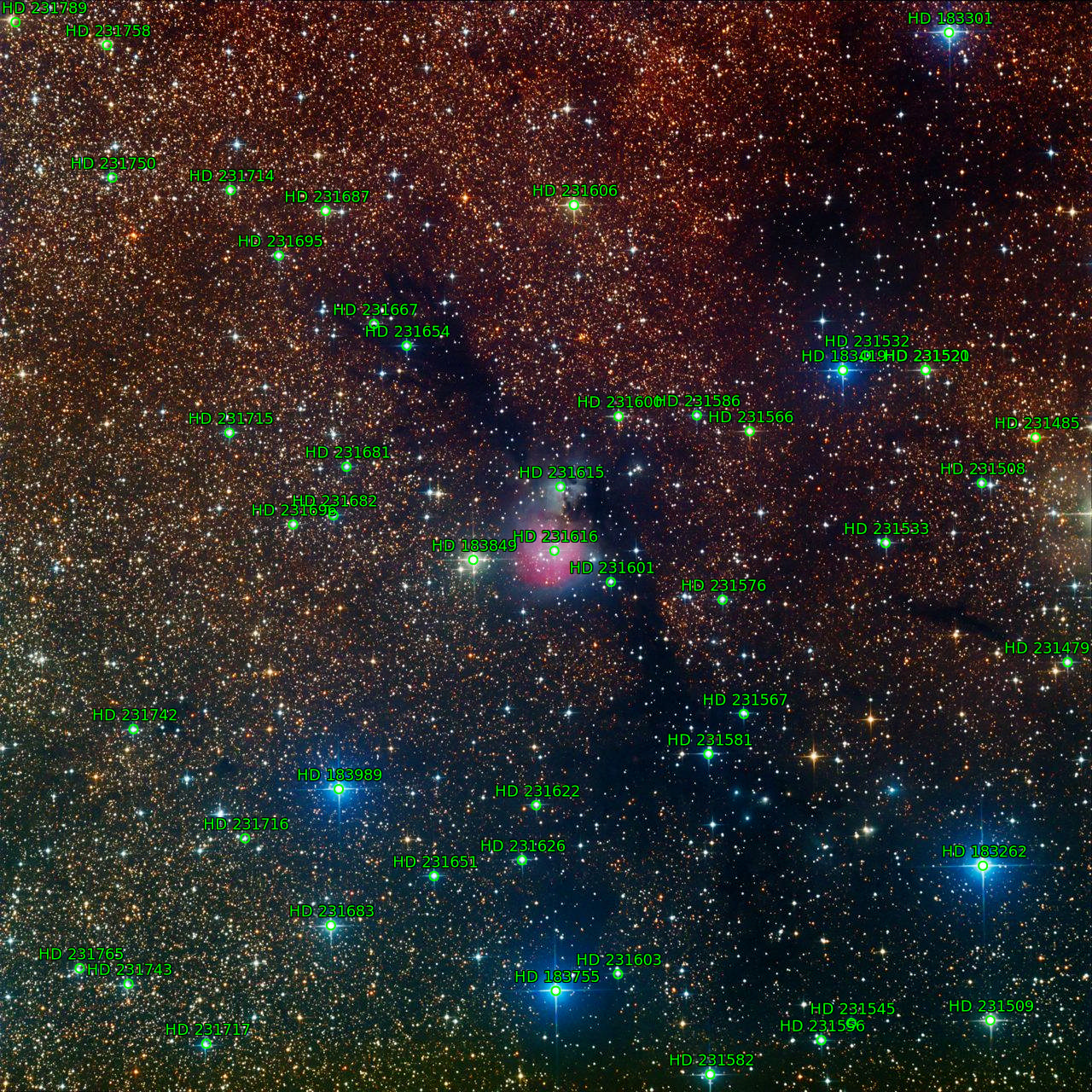 Sternkarten-Overlay (Astrometry.net)