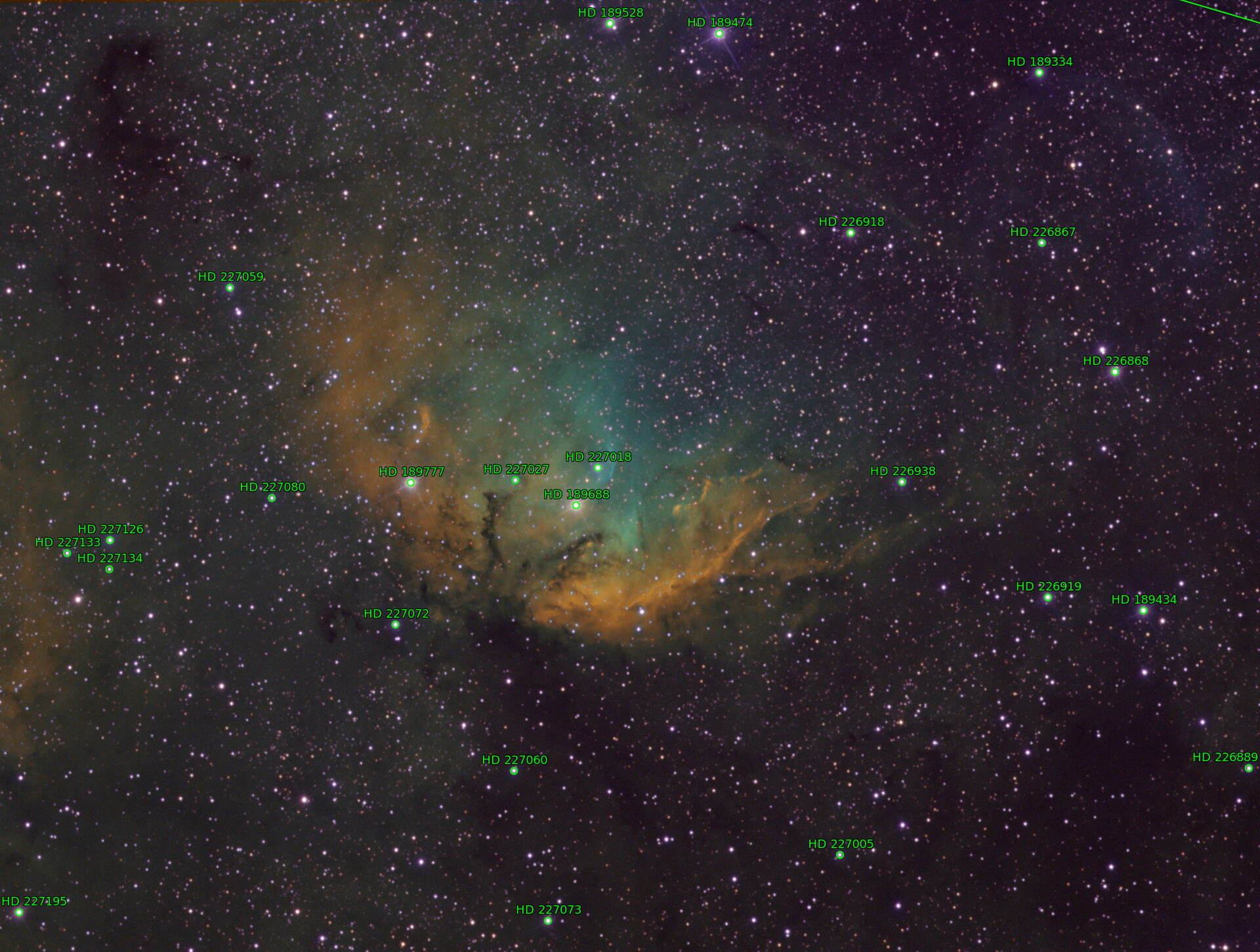 Sternkarten-Overlay (Astrometry.net)