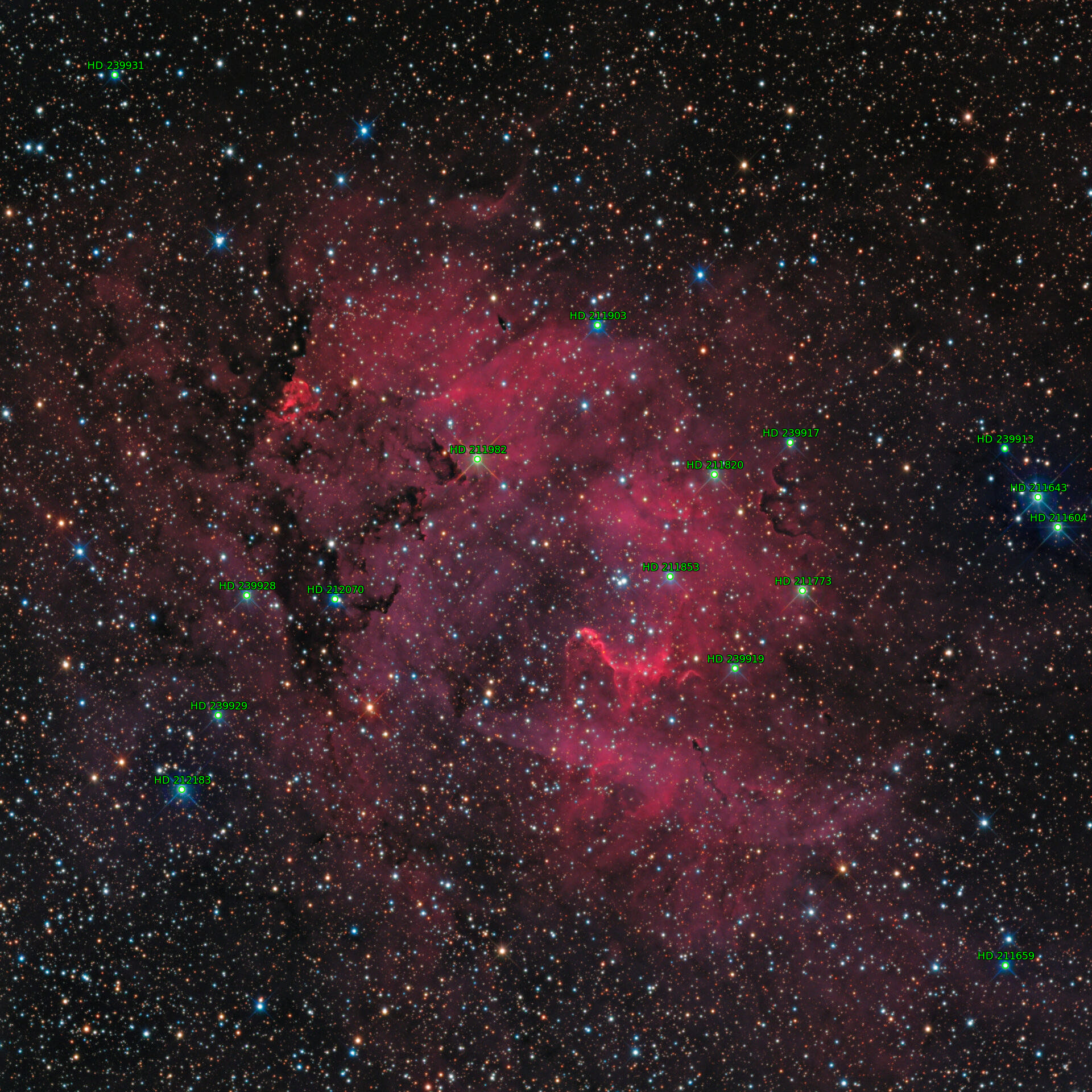 Sternkarten-Overlay (Astrometry.net)