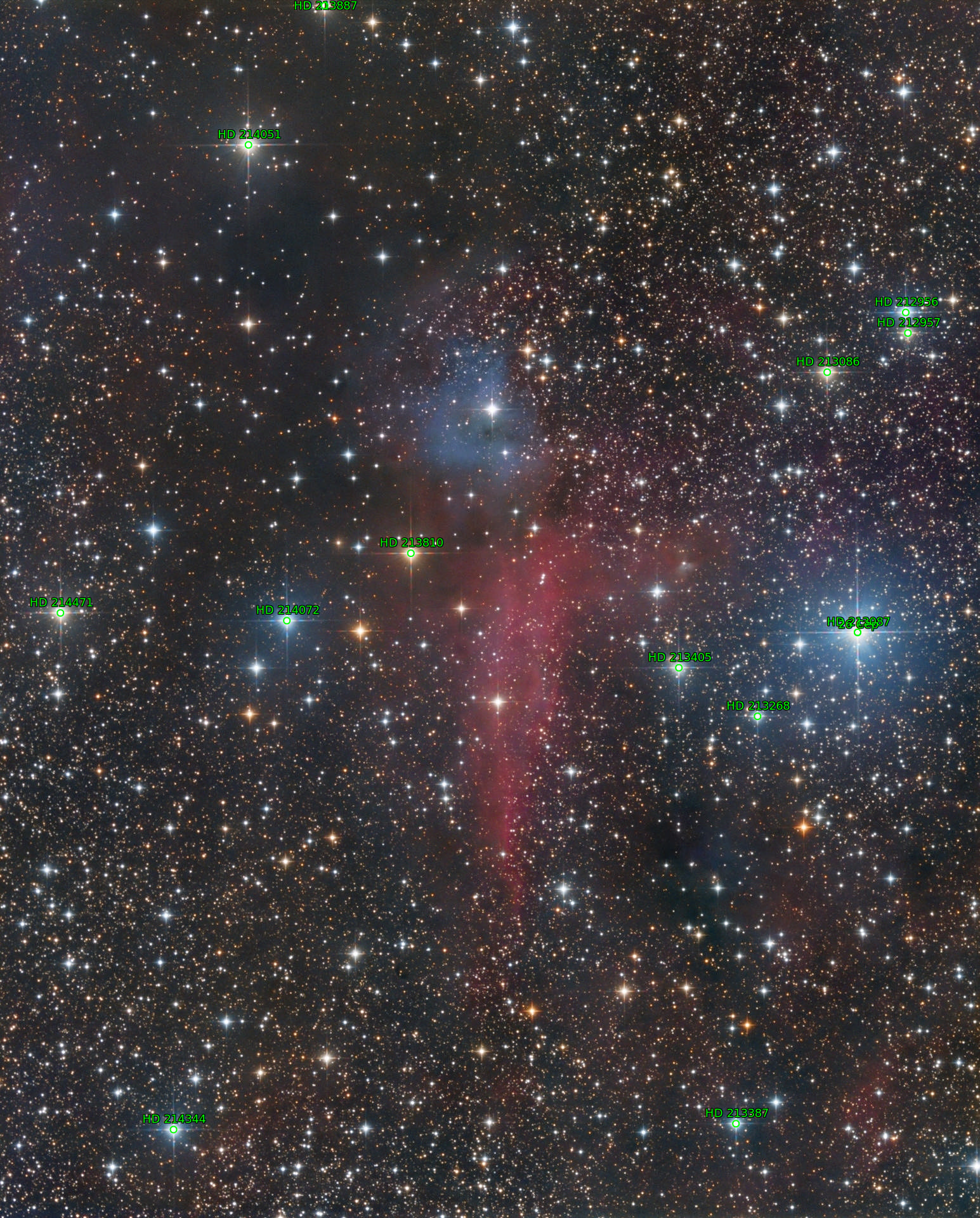 Sternkarten-Overlay (Astrometry.net)