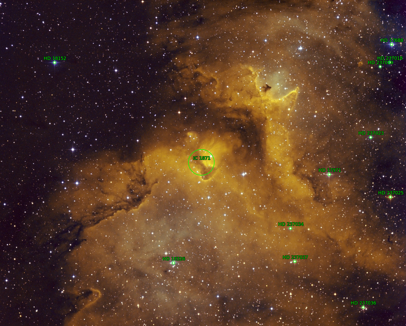Sternkarten-Overlay (Astrometry.net)