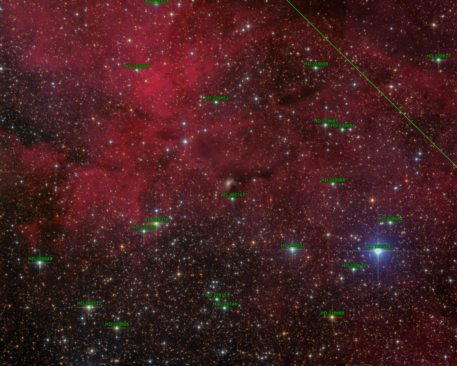 Sternkarten-Overlay (Astrometry.net)