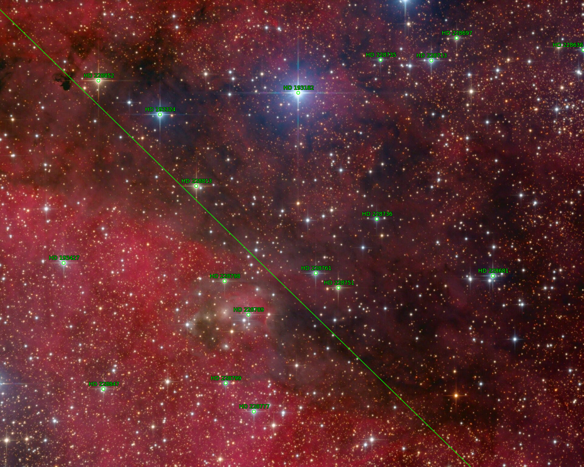 Sternkarten-Overlay (Astrometry.net)