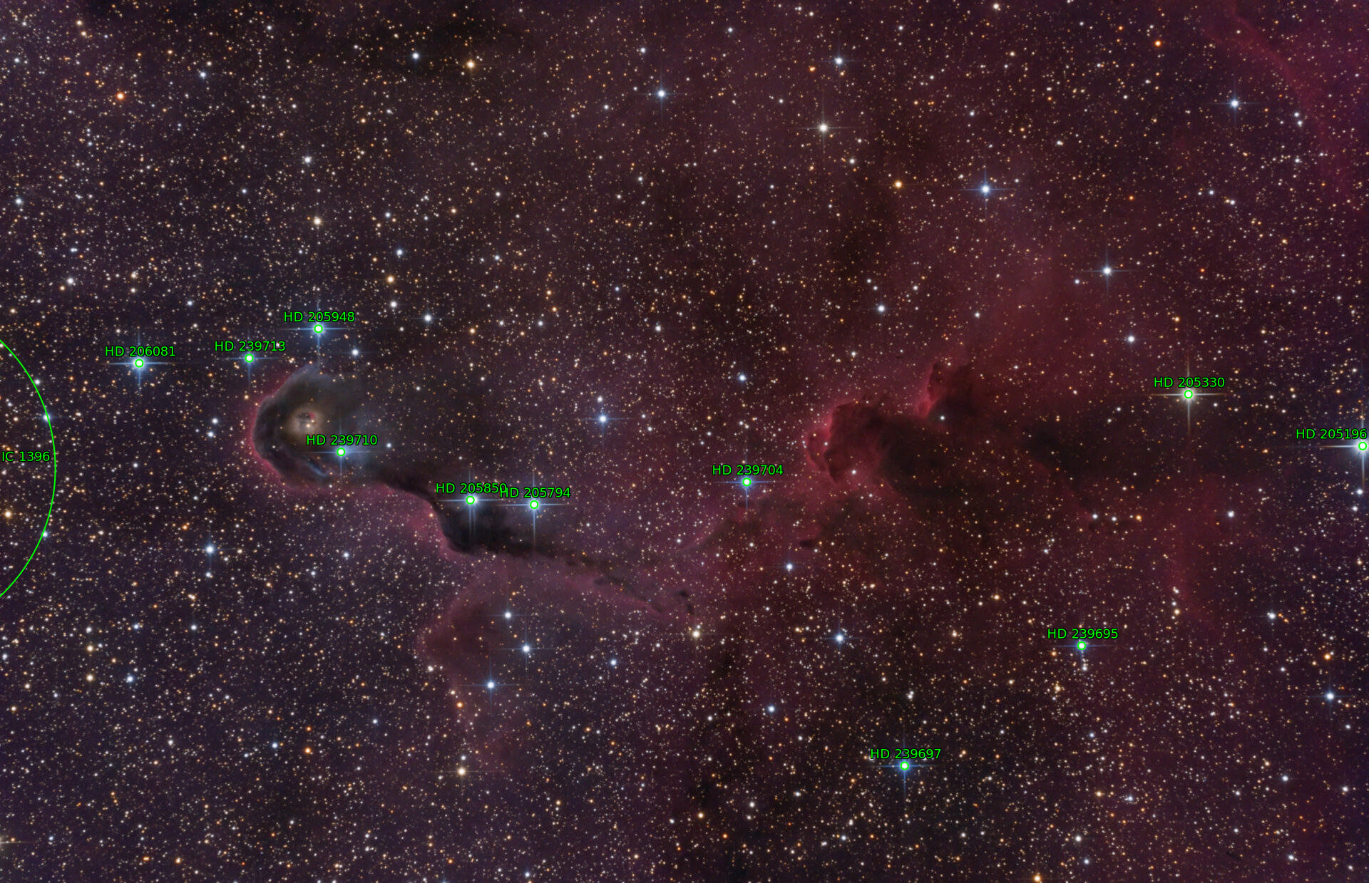 Sternkarten-Overlay (Astrometry.net)
