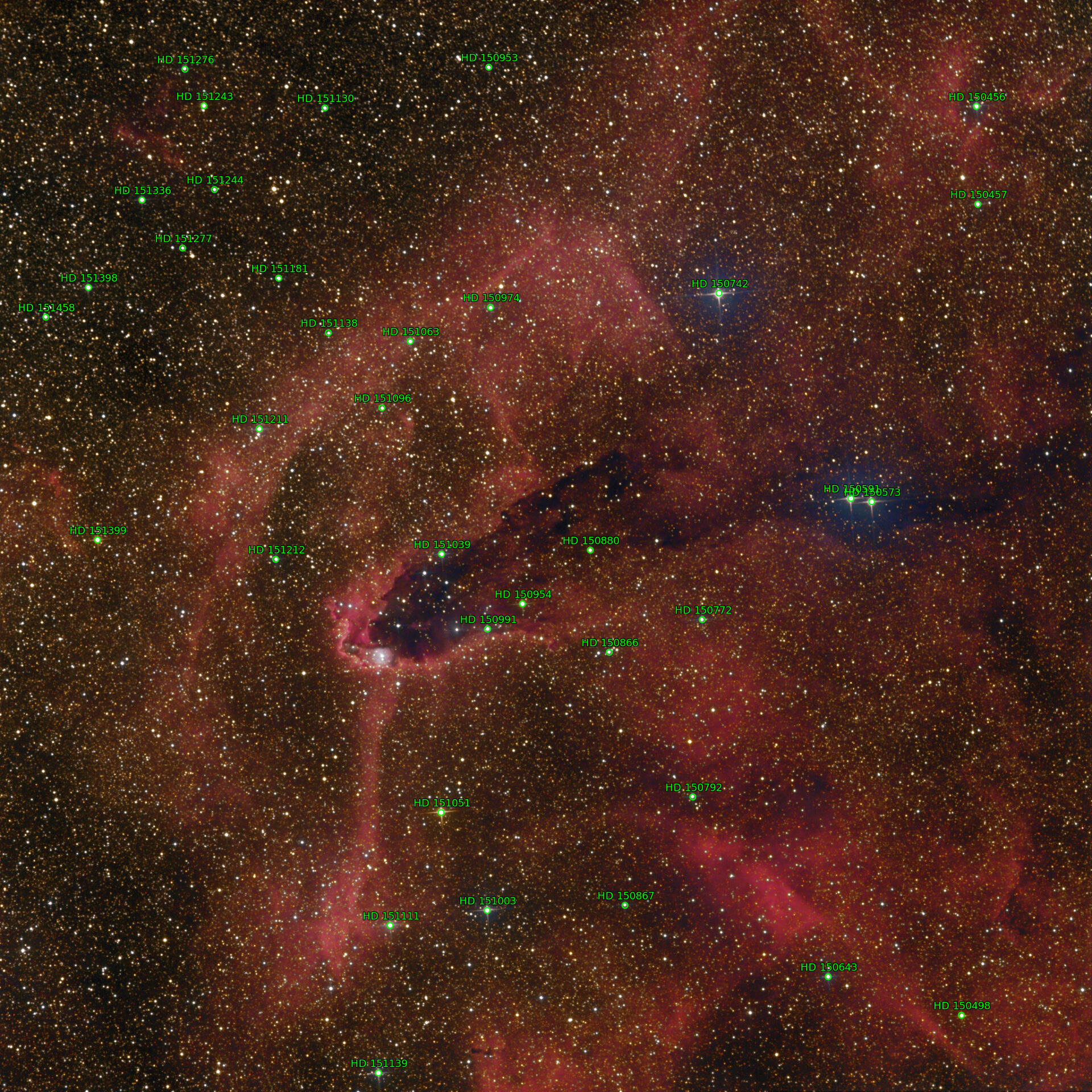 Sternkarten-Overlay (Astrometry.net)