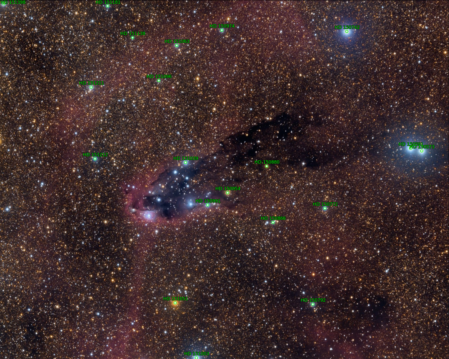 Sternkarten-Overlay (Astrometry.net)