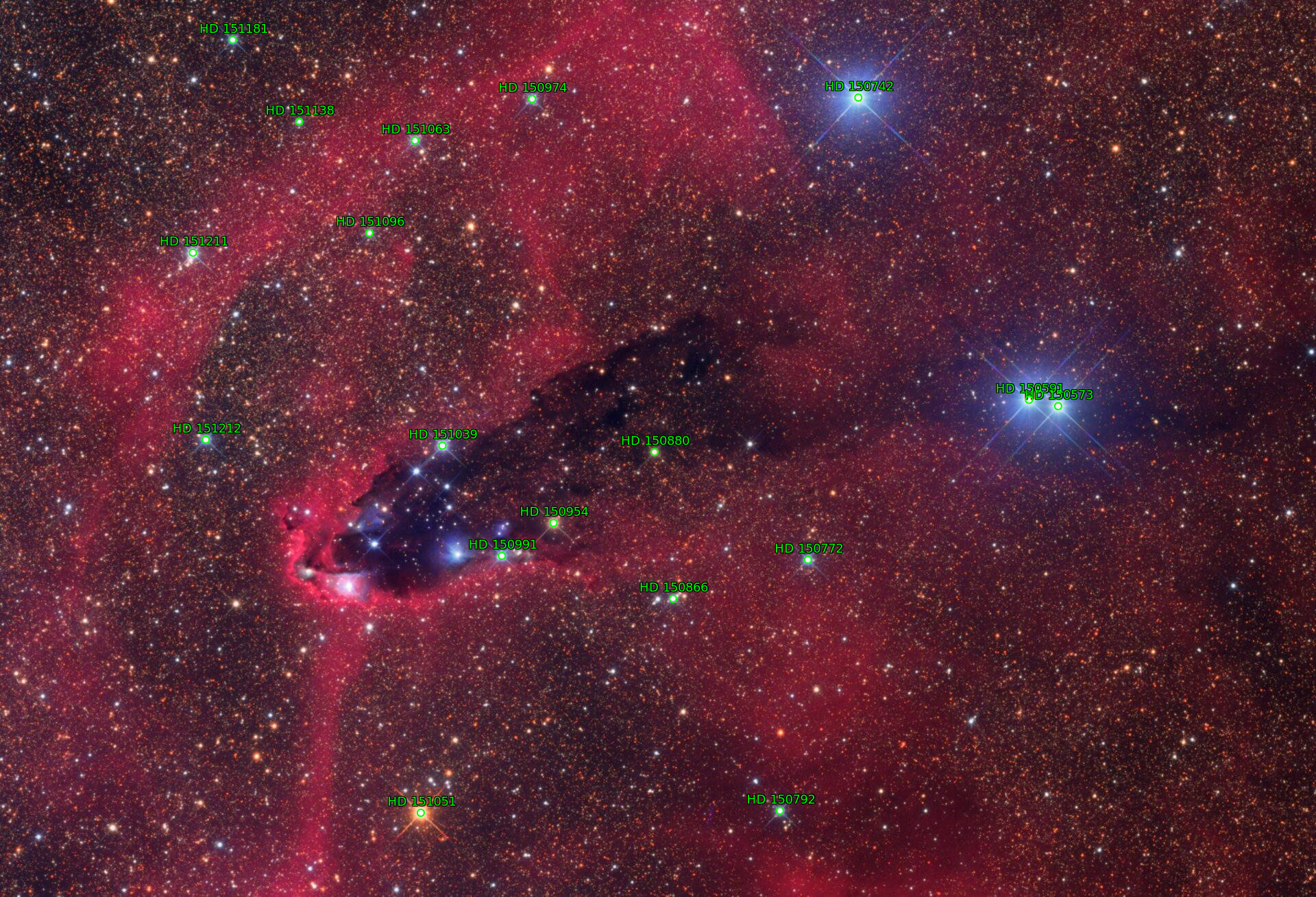 Sternkarten-Overlay (Astrometry.net)