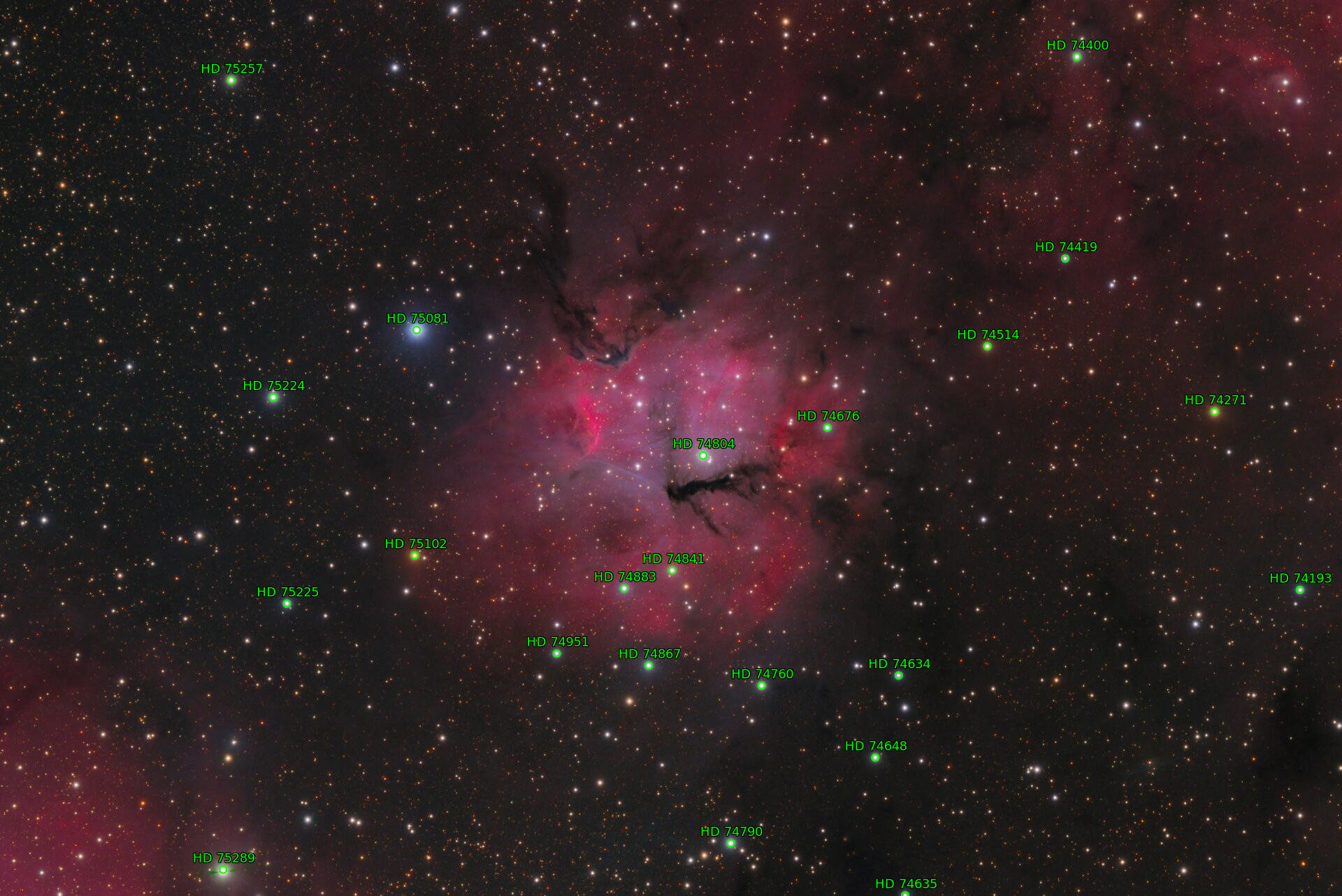 Sternkarten-Overlay (Astrometry.net)
