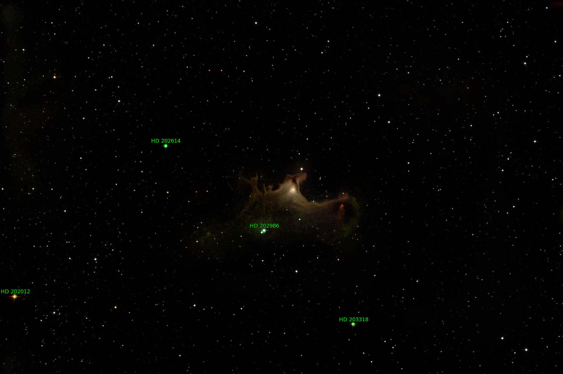Sternkarten-Overlay (Astrometry.net)