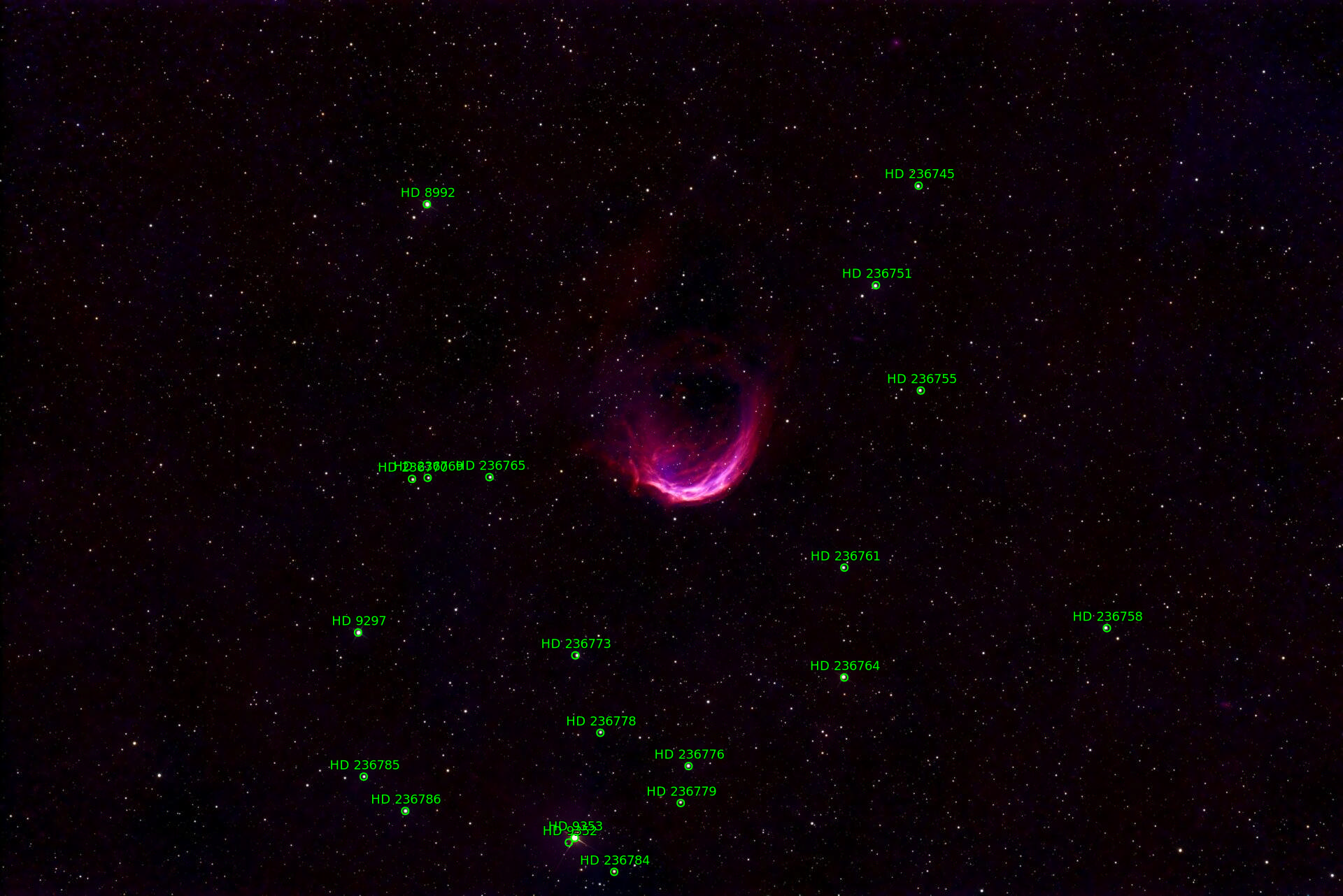 Sternkarten-Overlay (Astrometry.net)