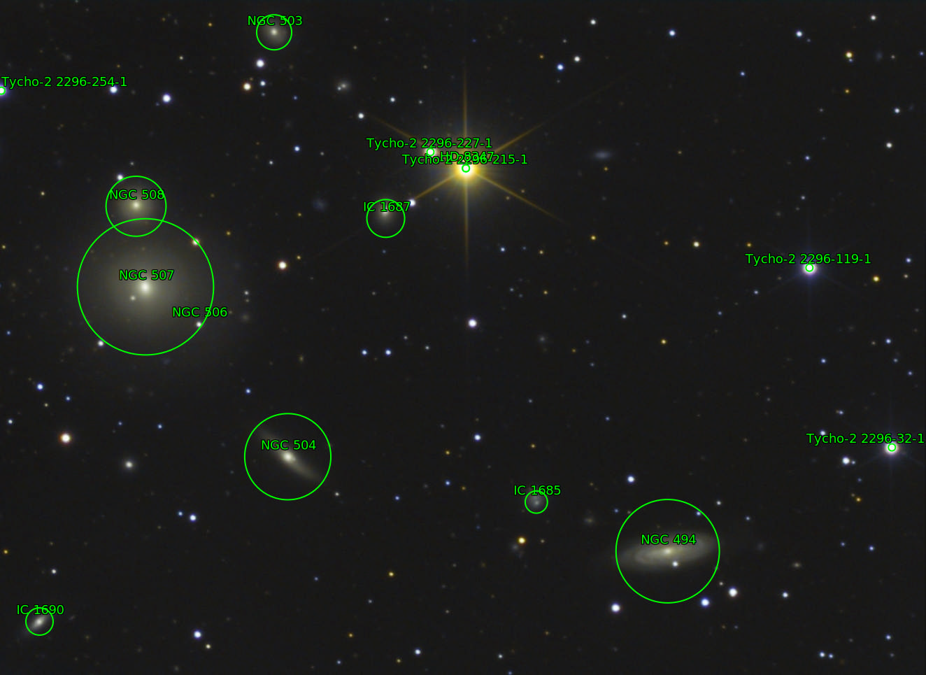 Sternkarten-Overlay (Astrometry.net)