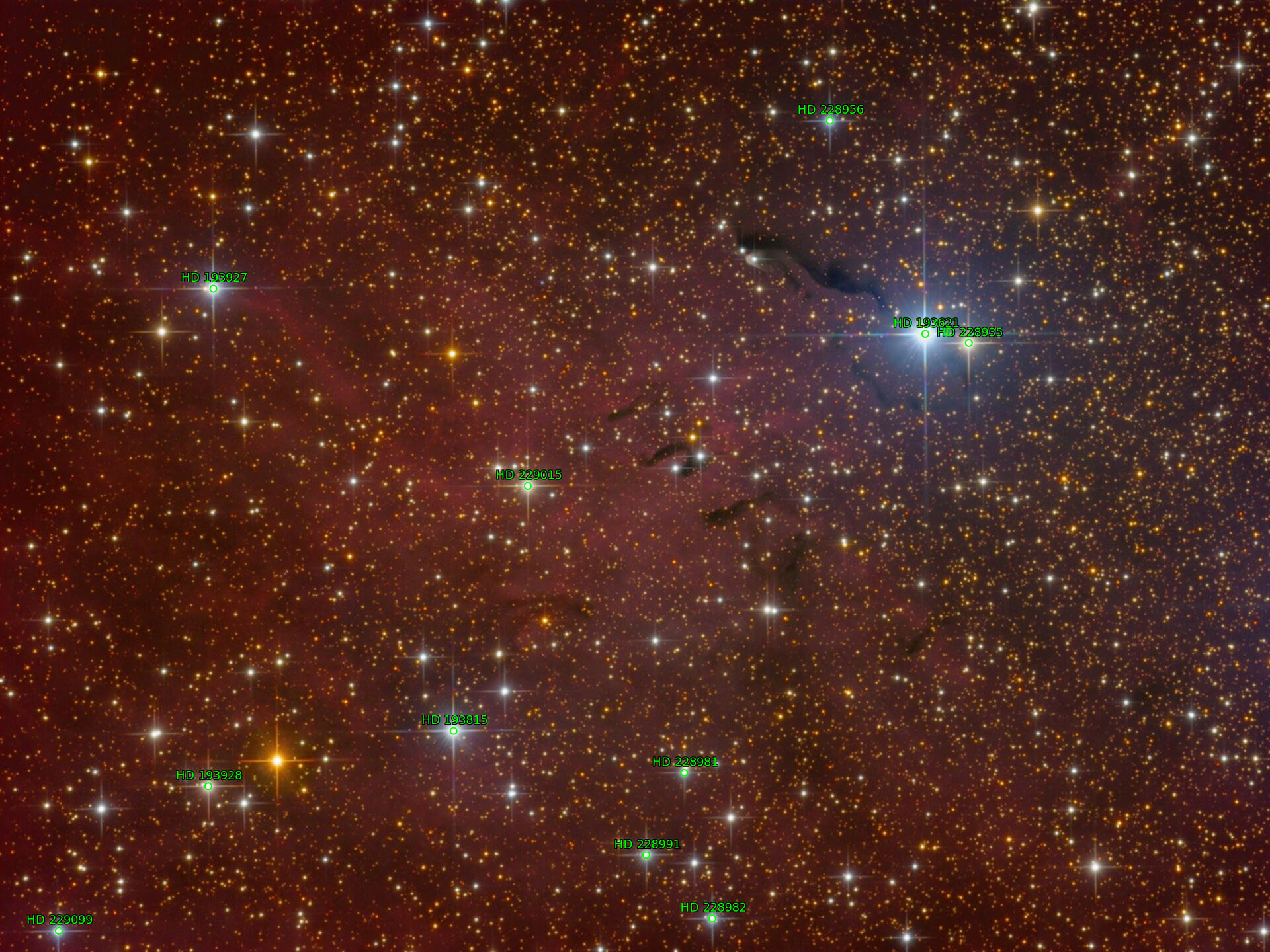 Sternkarten-Overlay (Astrometry.net)