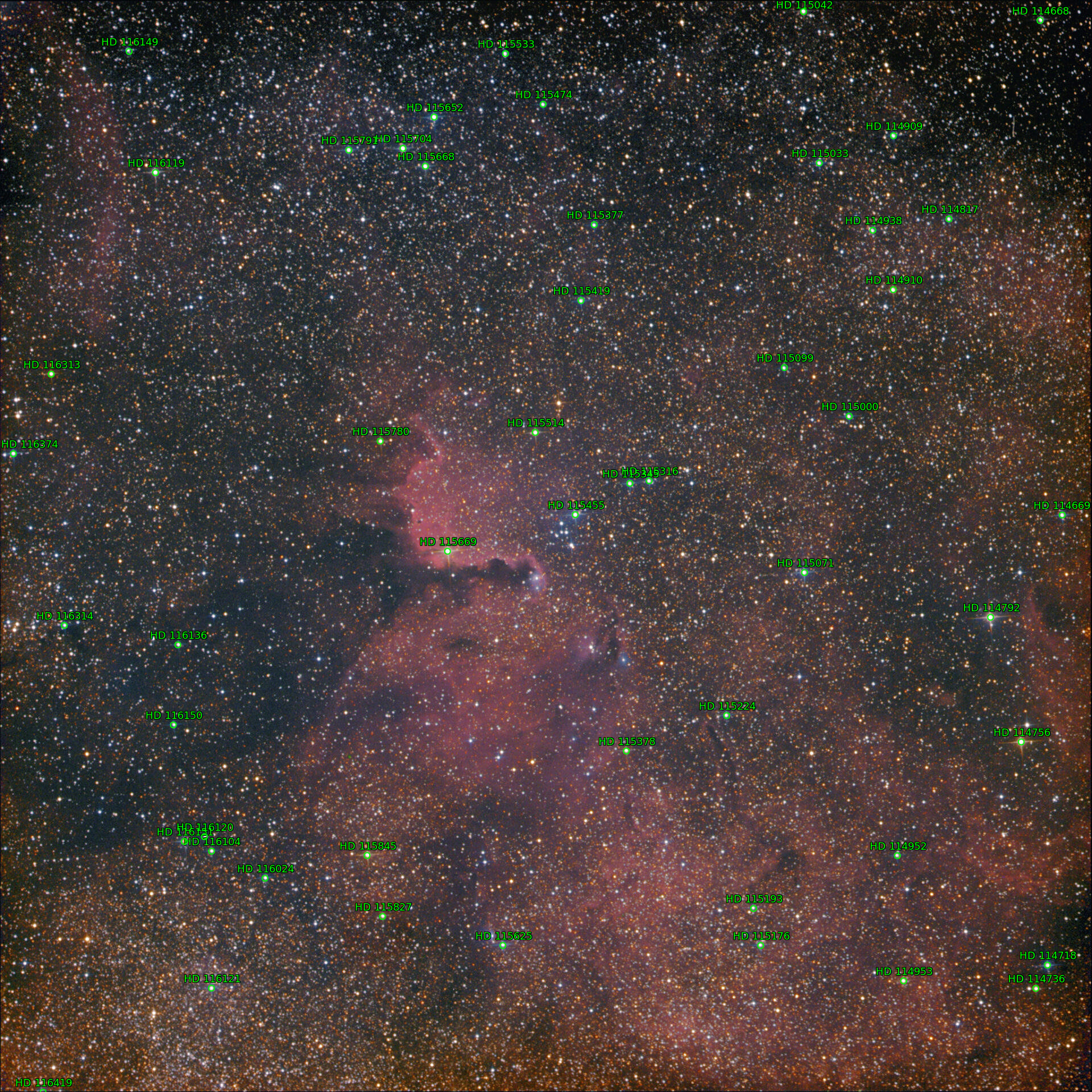 Sternkarten-Overlay (Astrometry.net)
