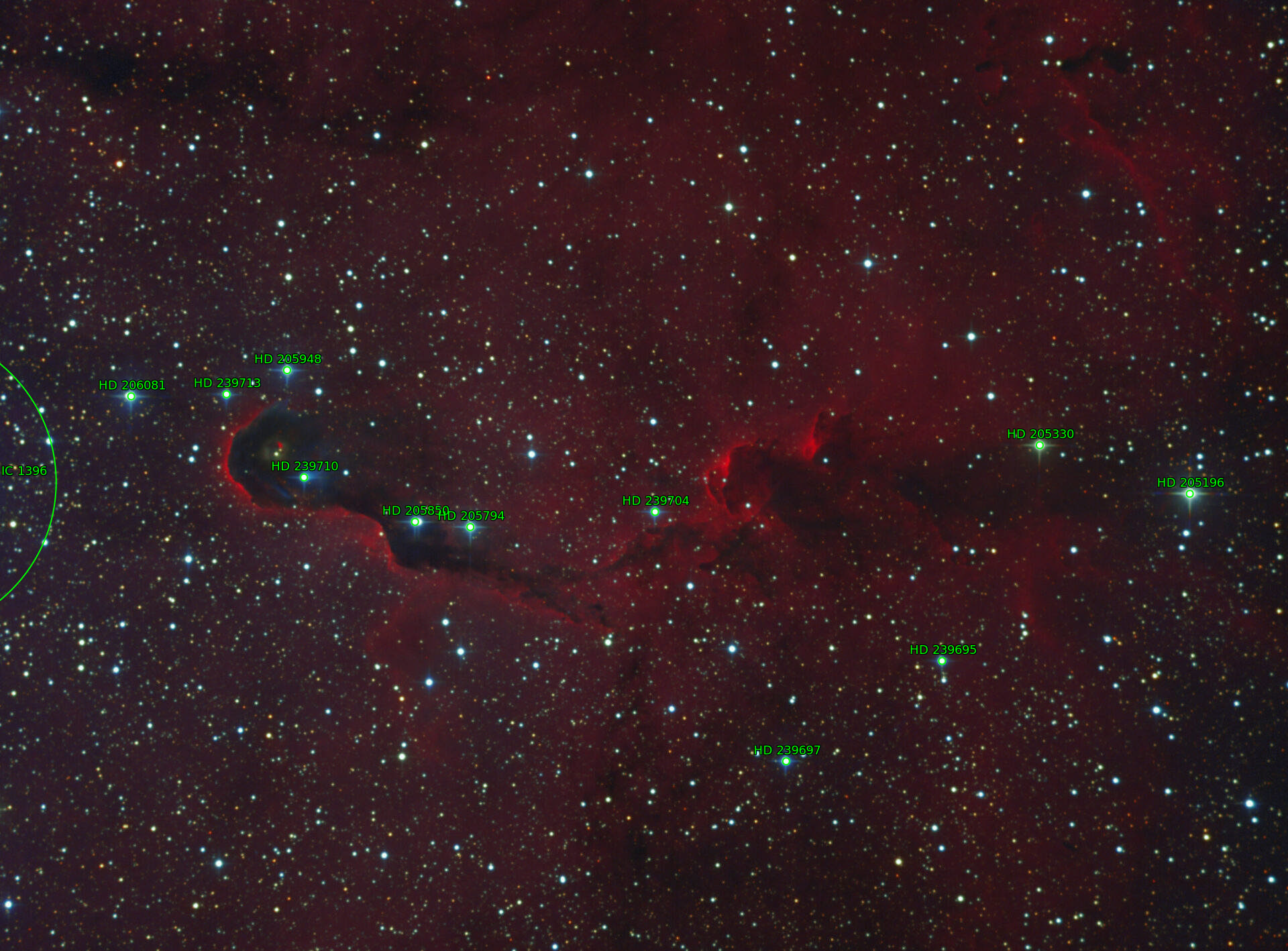 Sternkarten-Overlay (Astrometry.net)