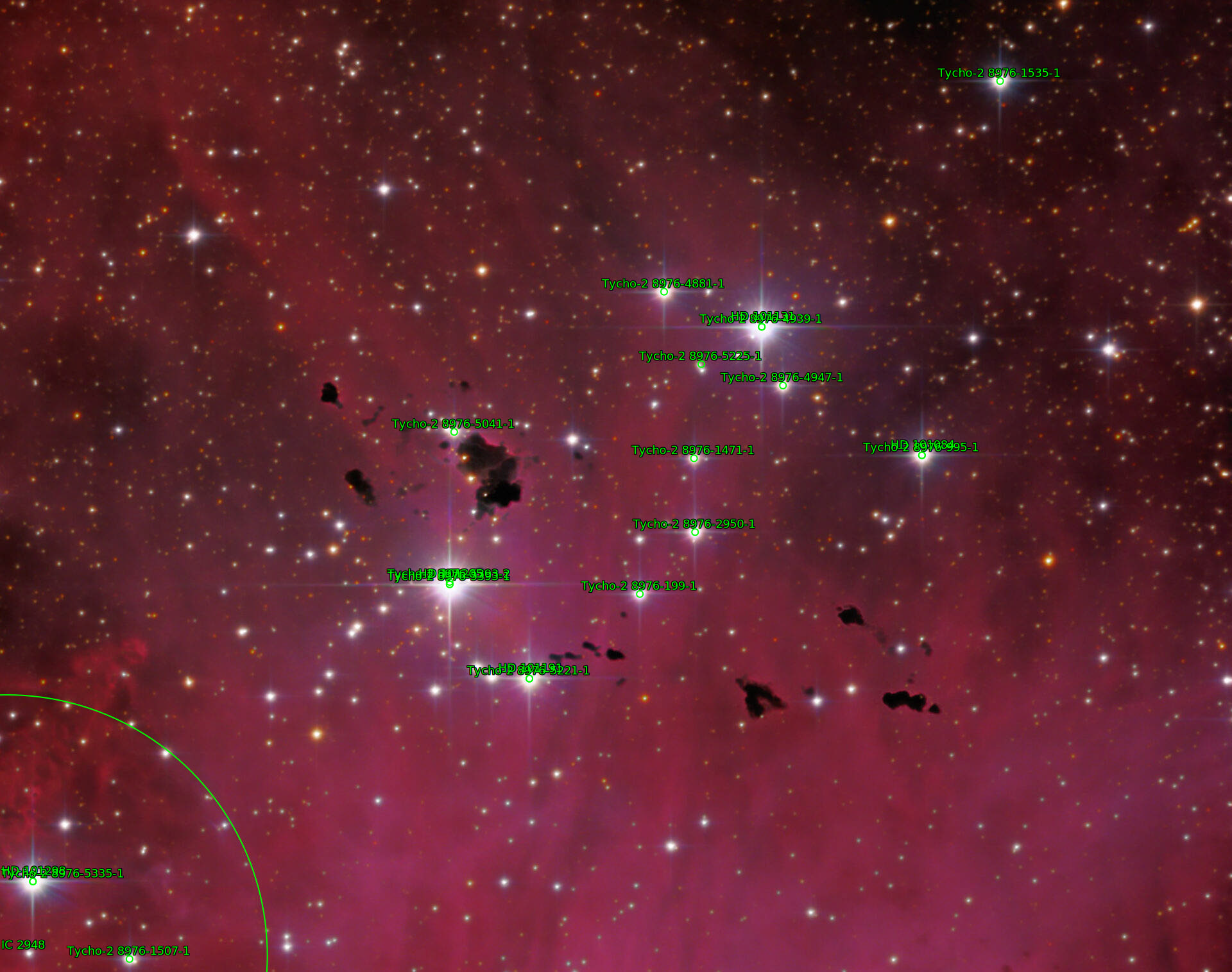 Sternkarten-Overlay (Astrometry.net)