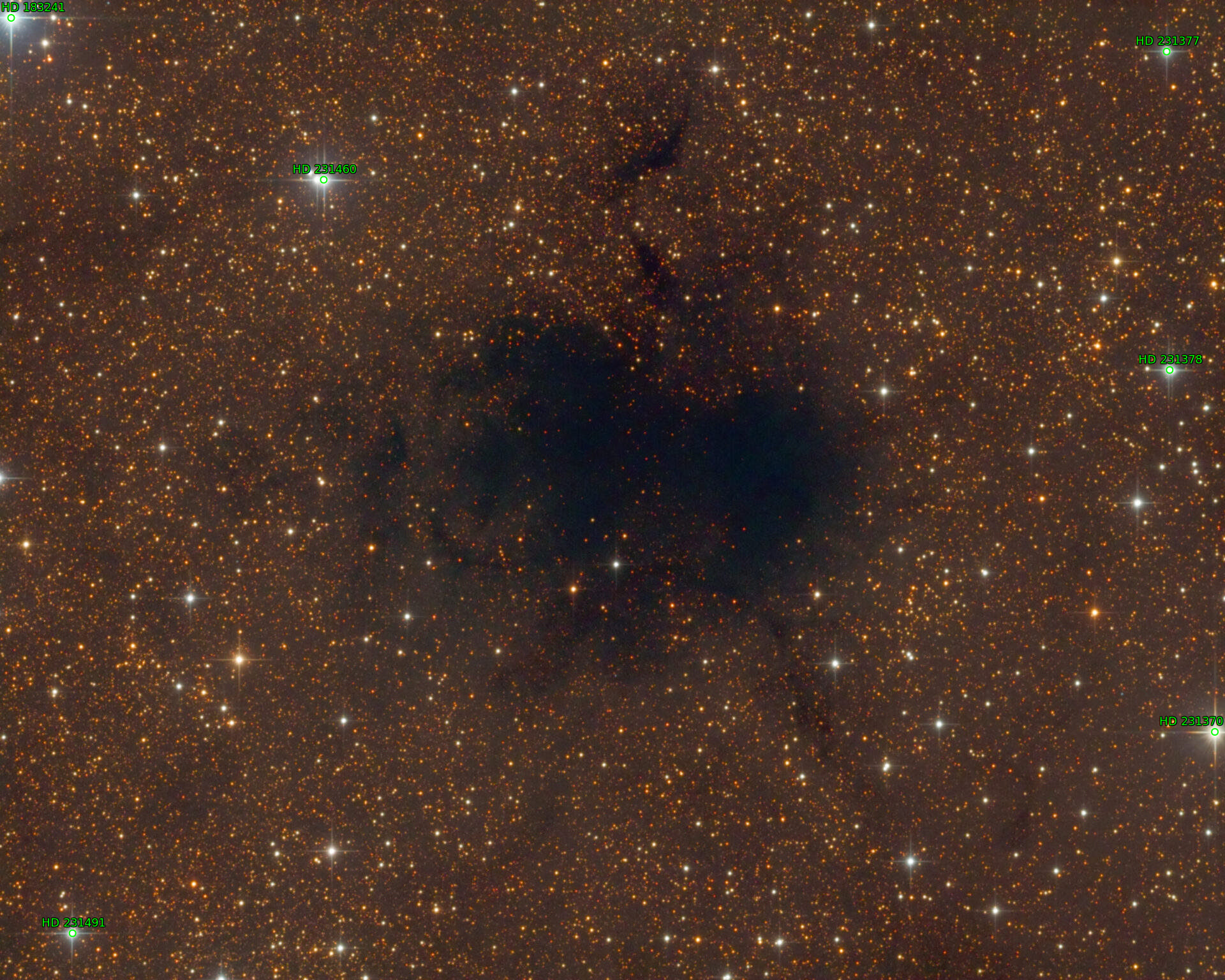 Sternkarten-Overlay (Astrometry.net)