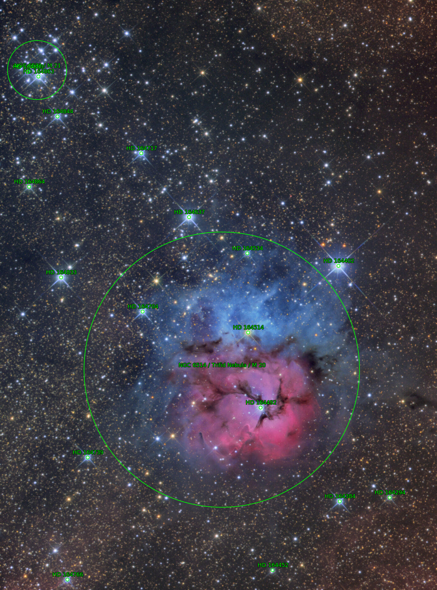 Sternkarten-Overlay (Astrometry.net)