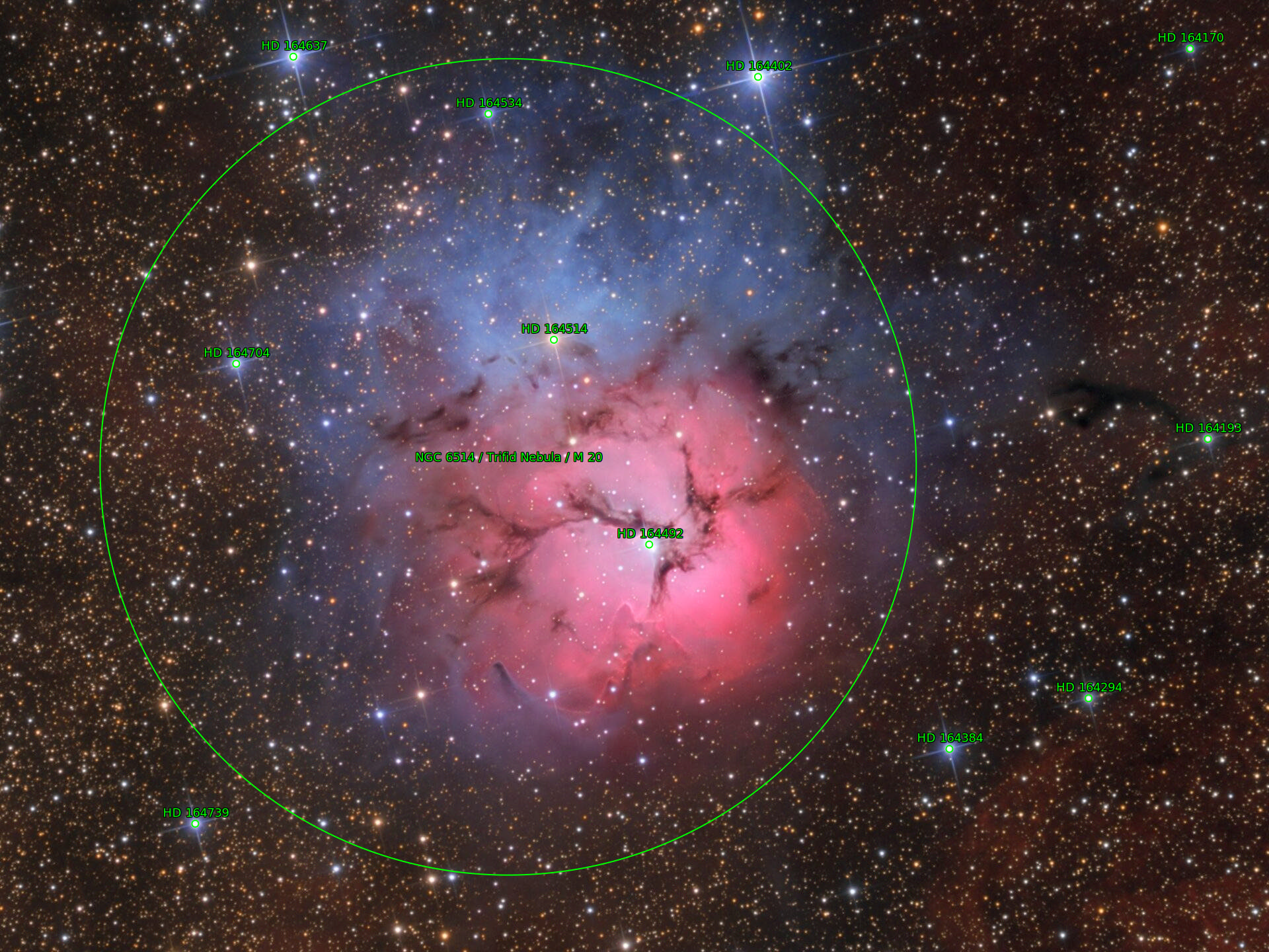 Sternkarten-Overlay (Astrometry.net)