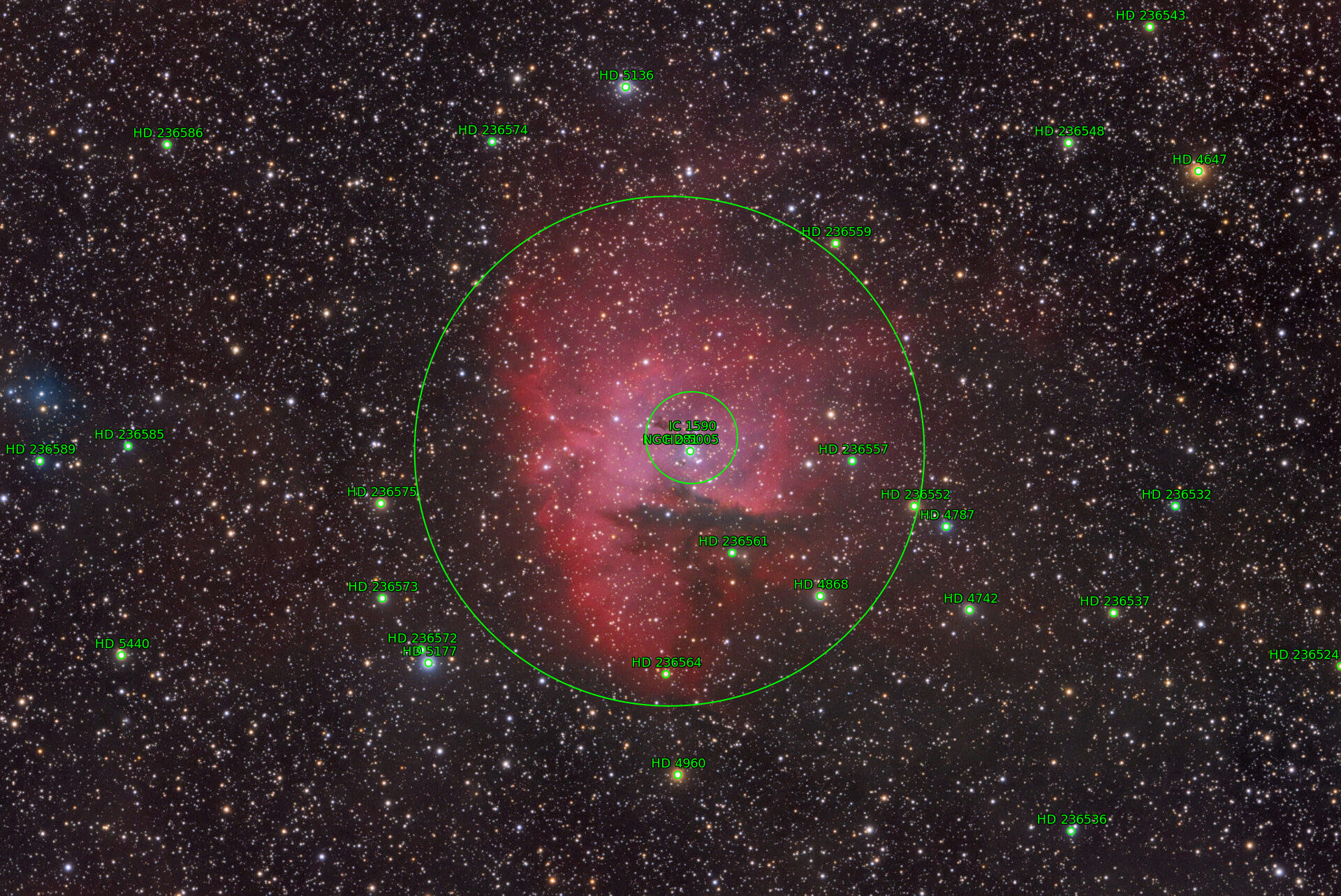 Sternkarten-Overlay (Astrometry.net)