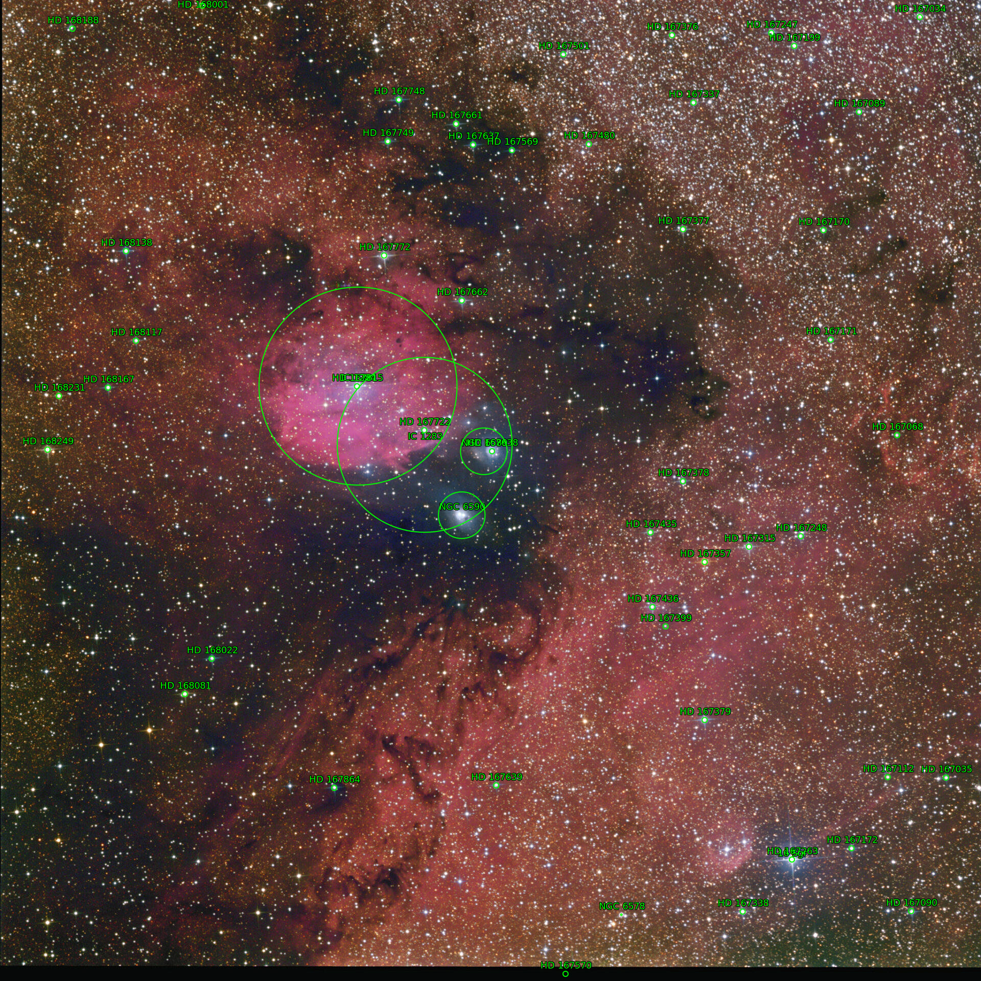 Sternkarten-Overlay (Astrometry.net)