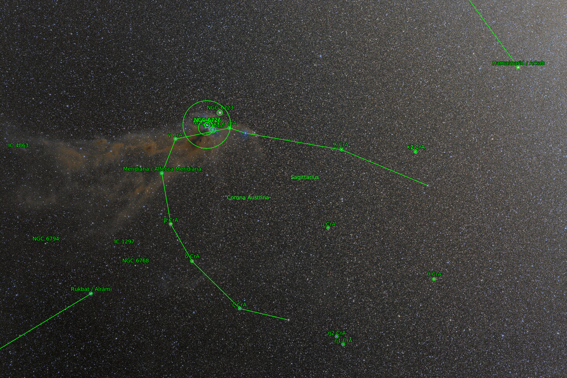Sternkarten-Overlay (Astrometry.net)